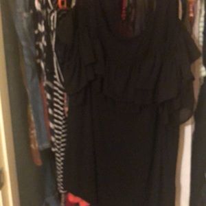 Cute 2x off the shoulder black top